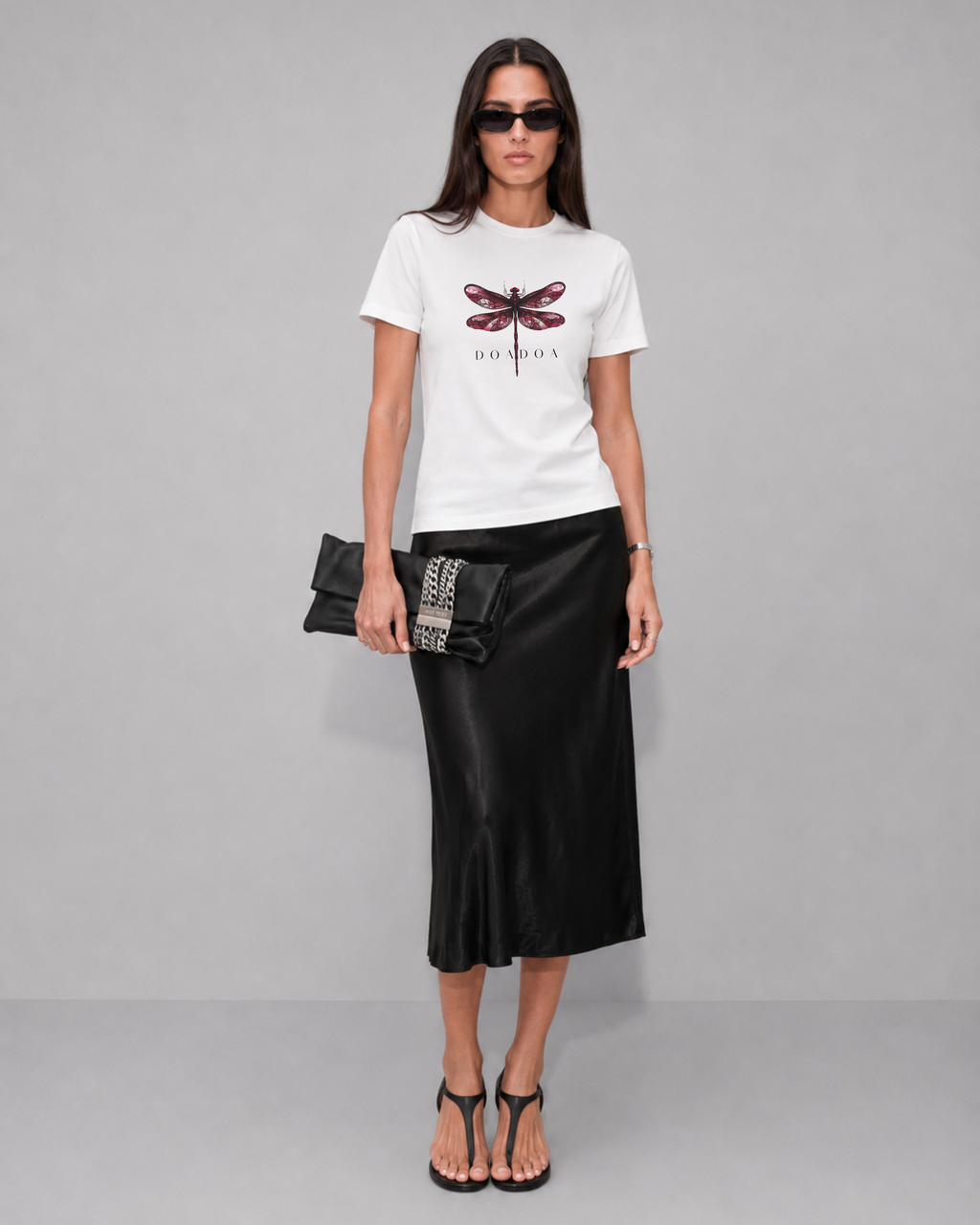 DOADOA Women Dragonfly Statement Tee