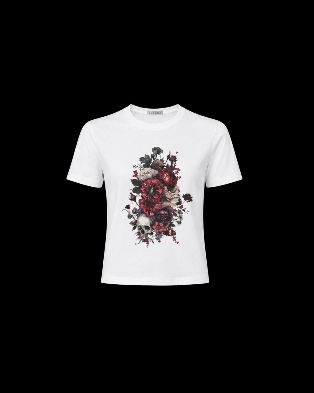 DOADOA Women Gothic Bloom Statement Tee