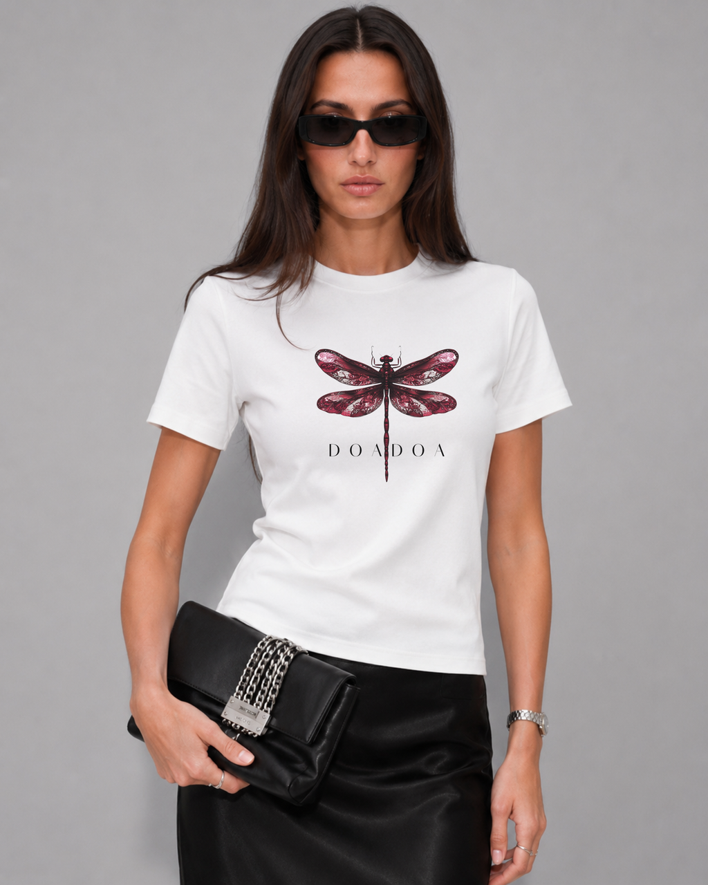DOADOA Women Dragonfly Statement Tee